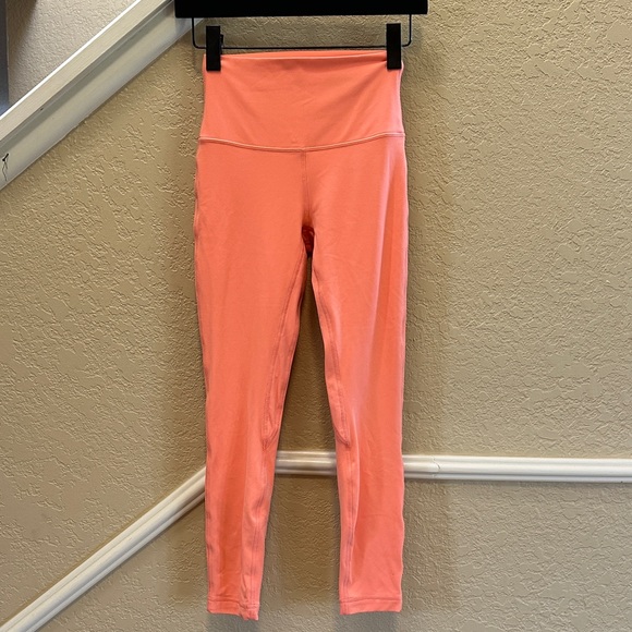 Lululemon Double-Lined Leggings Size 4 in Sunny Coral - Picture 1 of 4
